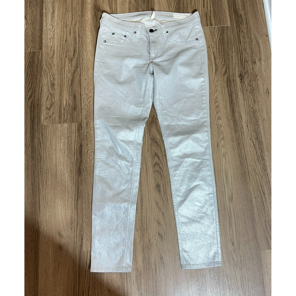 Rag & Bone Skinny Silver Jeans Size 28 Stretch Denim‎